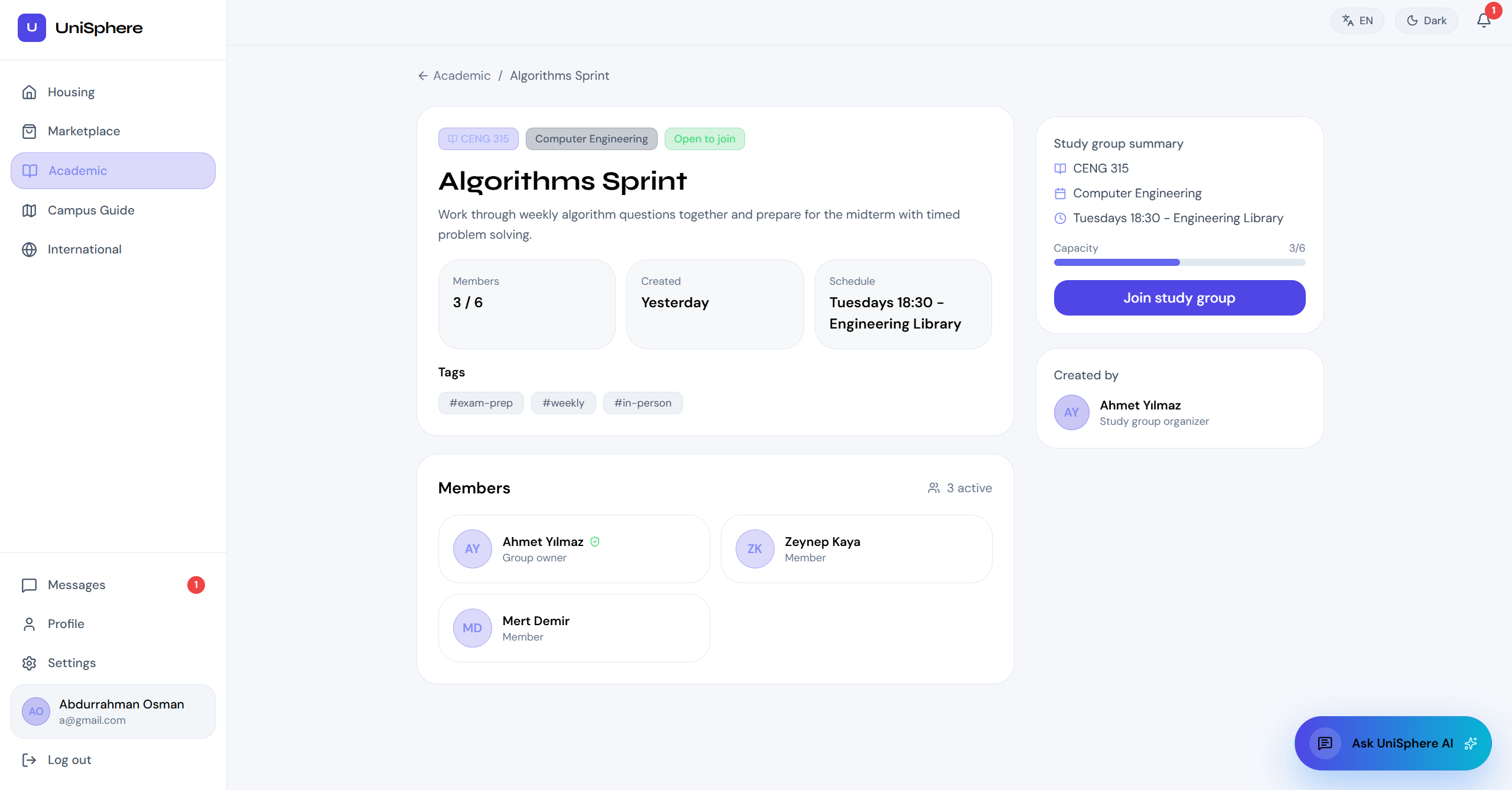UniSphere campus guide module
